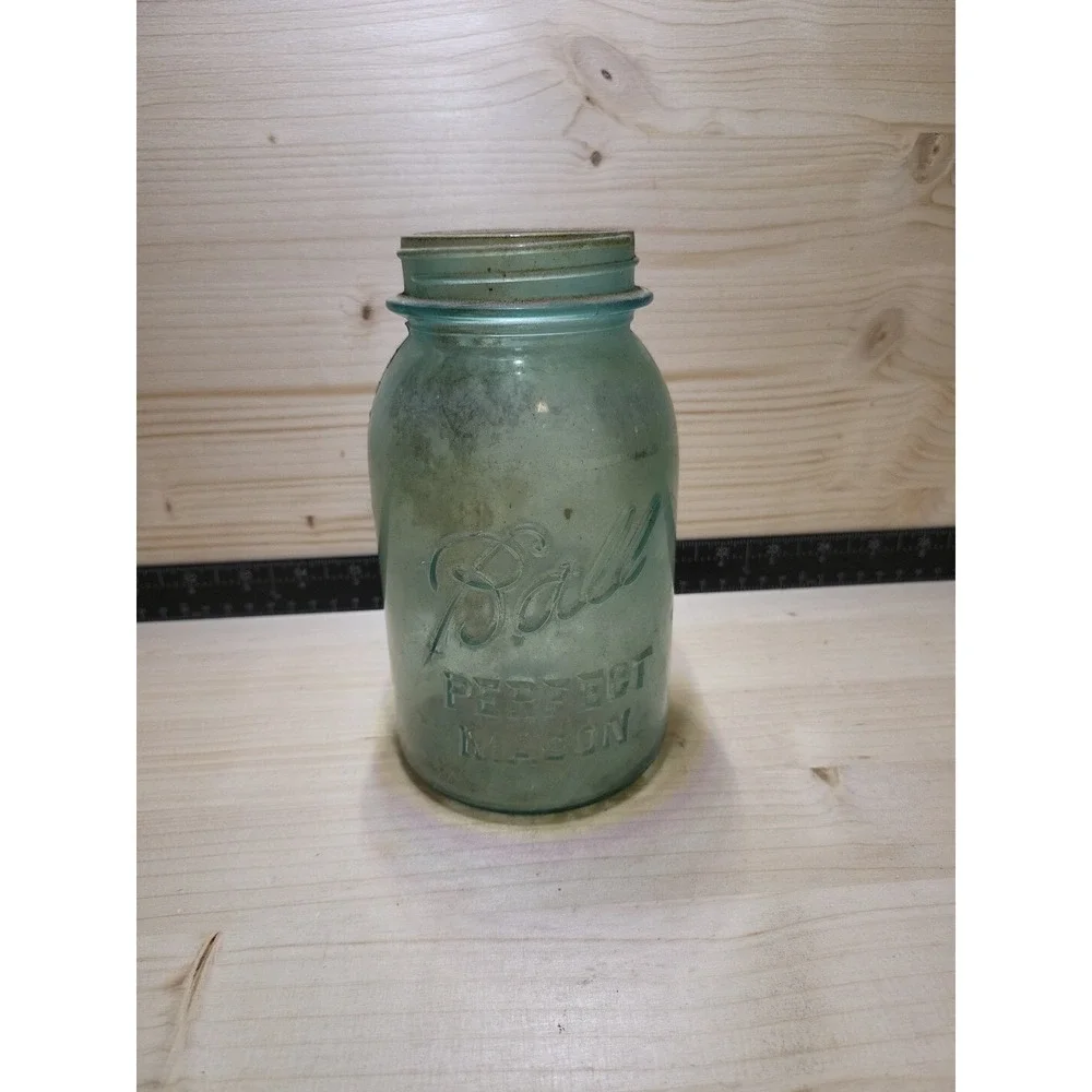 Blue Ball Perfect Mason 4 Jar - Right Out Of The Barn Floor!